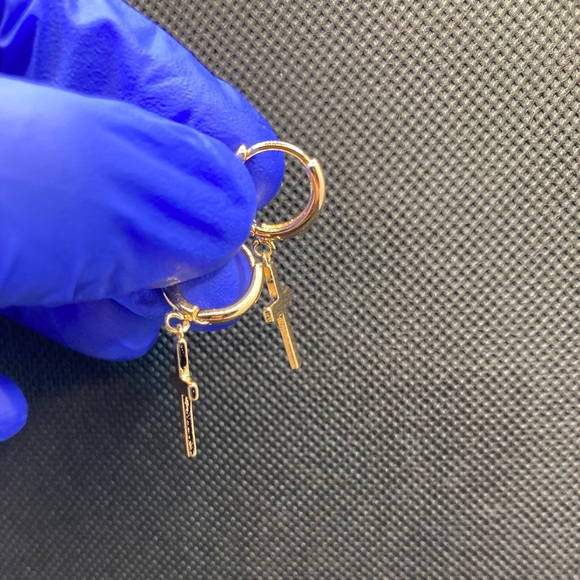 14K Gold Cross Earrings - Picture 9 of 12